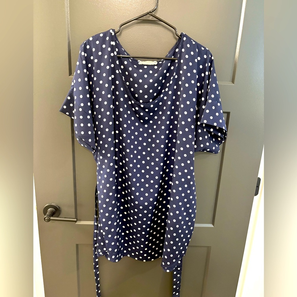 Poema Blue and White Toe Waist Tunic